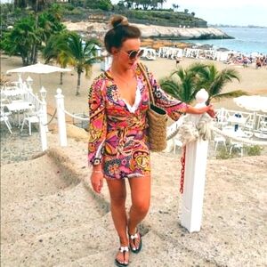 ZARA Floral Print Mini Tunic Dress NWOT